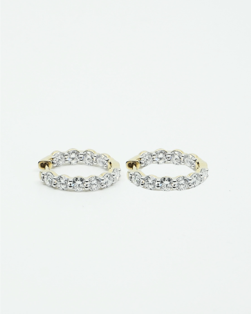 18K Round Diamond Hoop  LGD Earrings