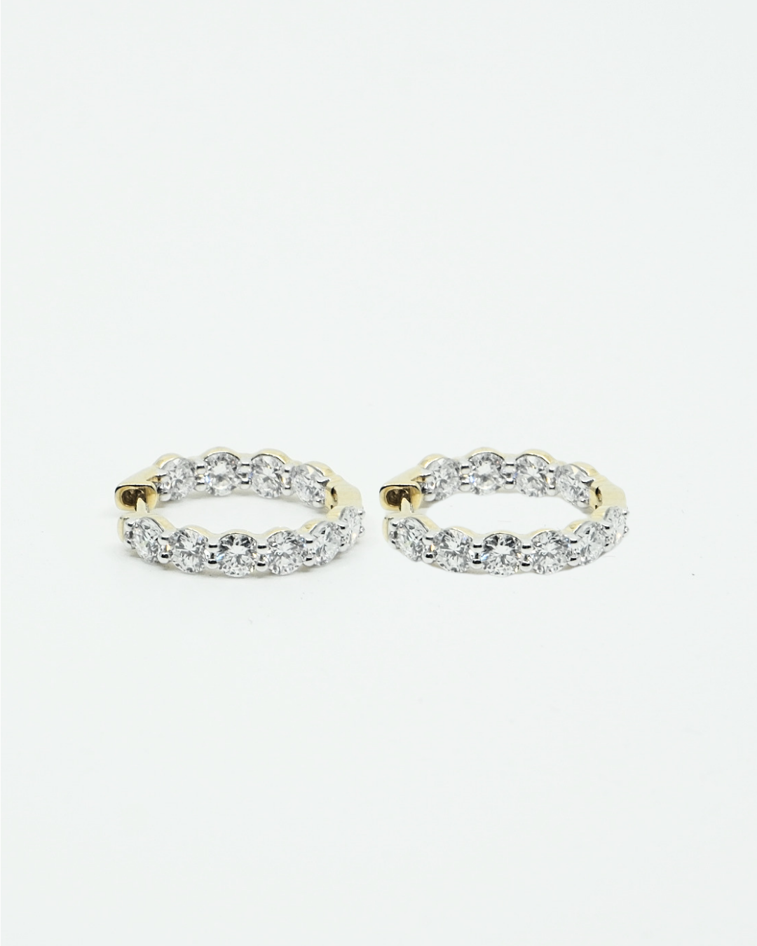 18K Round Diamond Hoop  LGD Earrings