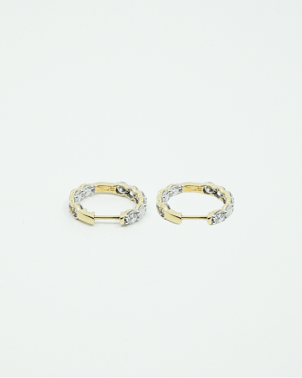 18K Round Diamond Hoop  LGD Earrings