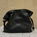 Loewe Flamenco Clutch Bag in Black Calf Leather