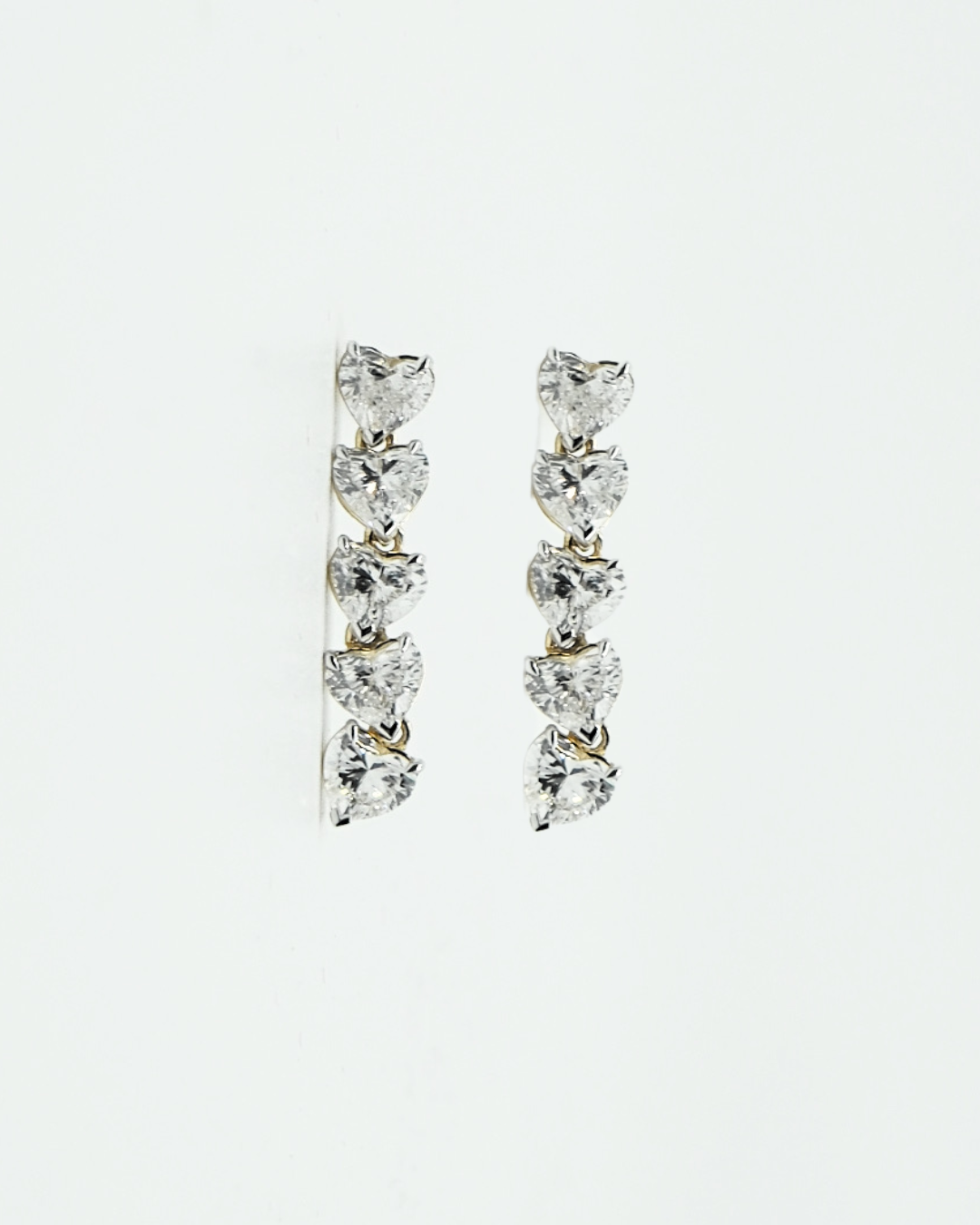 18K Heart Dangling LGD Earrings