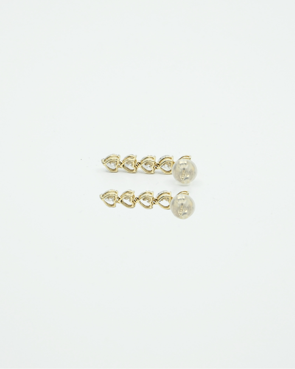 18K Heart Dangling LGD Earrings