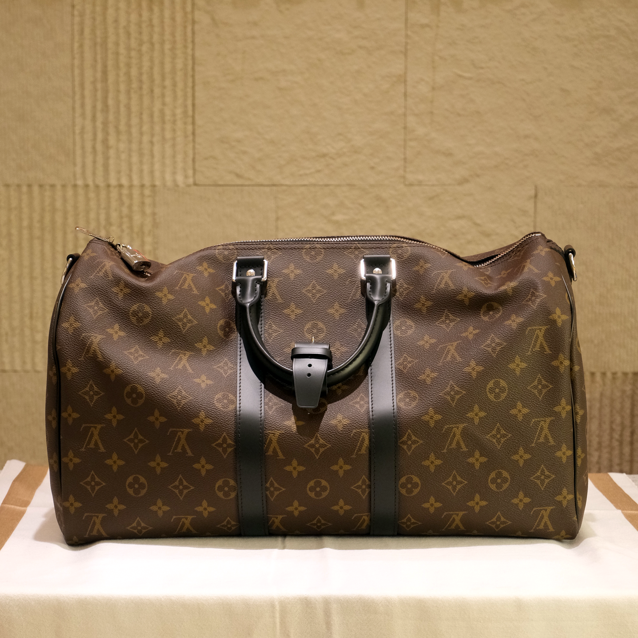 Louis Vuitton Keepall 45 Bandouliere Monogram Macassar Duffle Bag