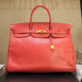 Hermes Birkin 40 Rouge Vif Chevre Mysore Leather bag