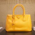 Prada Saffiano Lux Leather Tote Bag Double Zip in Warm Caramel