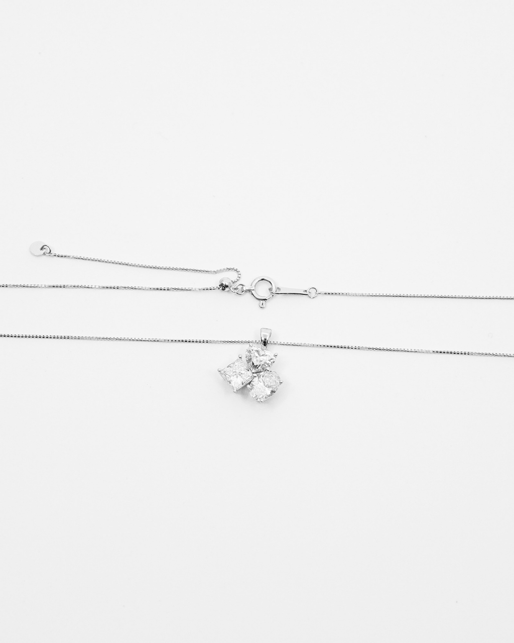 18k Triple Stone Cluster LGD Necklace