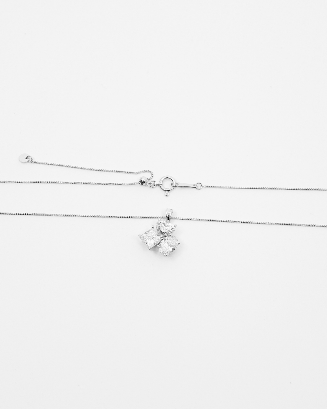 18k Triple Stone Cluster LGD Necklace