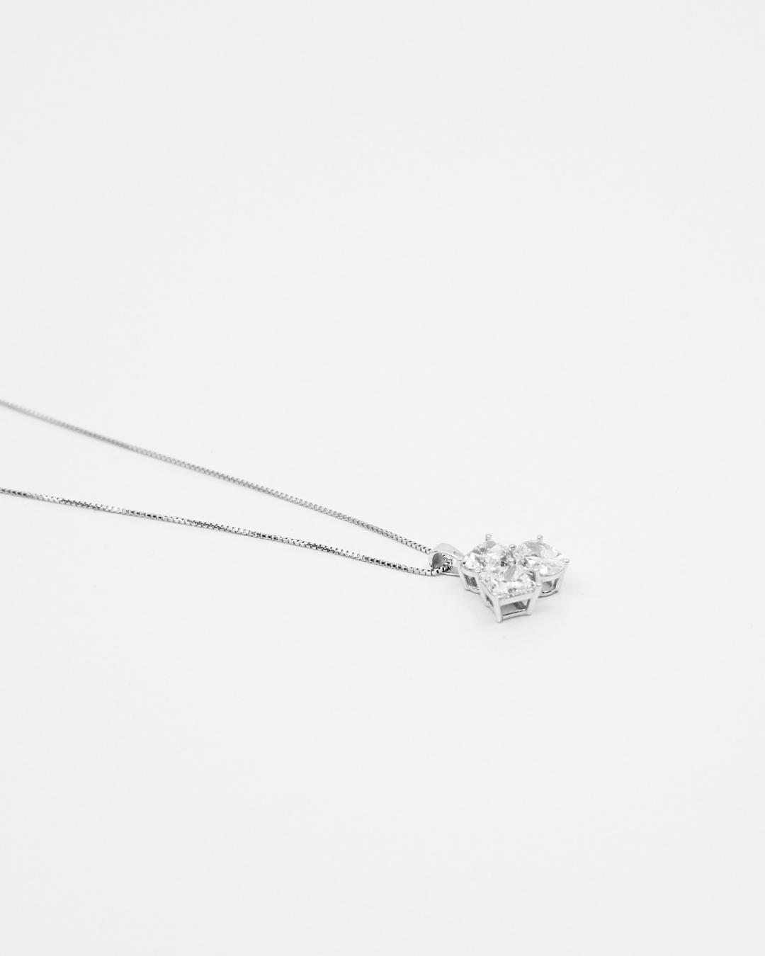 18k Triple Stone Cluster LGD Necklace