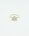 18K Triple Stone Cluster LGD Ring