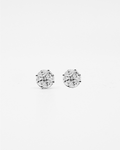 18K White Gold Illusion Stud LGD Earrings