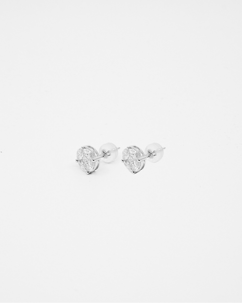 18K White Gold Illusion Stud LGD Earrings