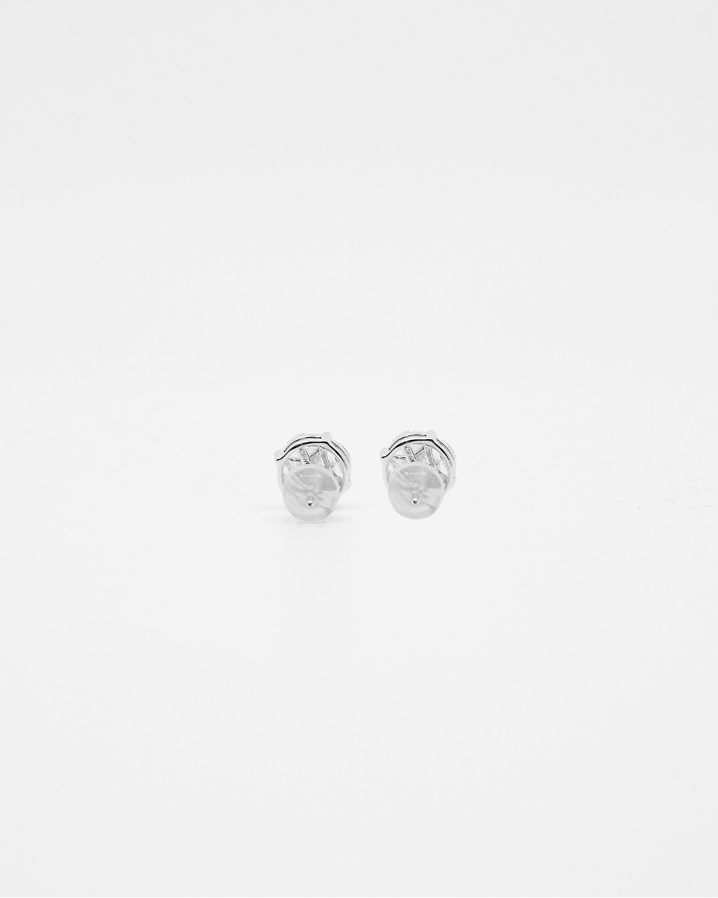 18K White Gold Illusion Stud LGD Earrings