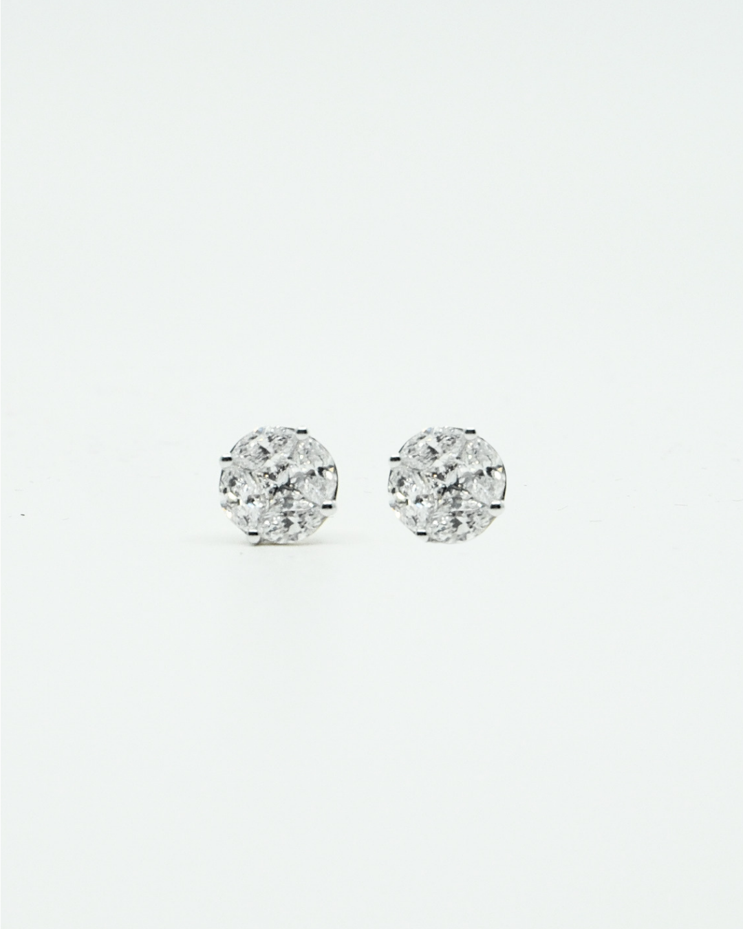 18K Yellow Gold Illusion Stud LGD Earrings
