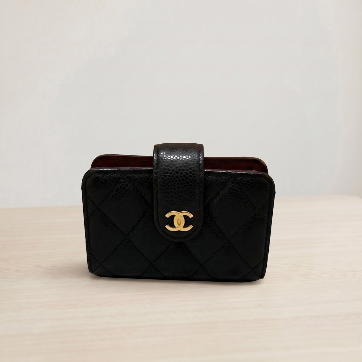 Chanel Caviar Quilted Gusseted Card Holder Black
