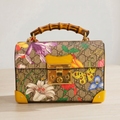 Gucci Multi-Color Small GG Flora Bamboo Padlock Bag