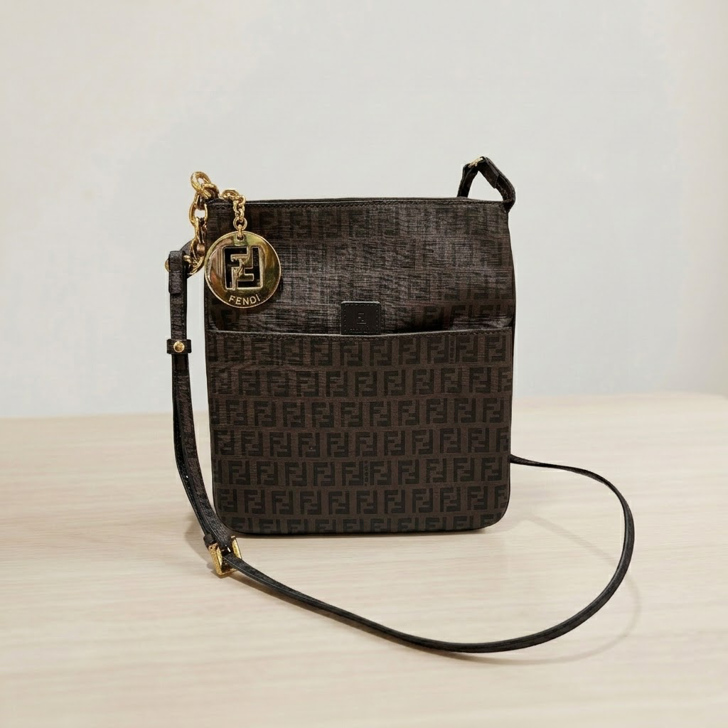 Fendi Zucchino Coated Canvas Crossbody Bag